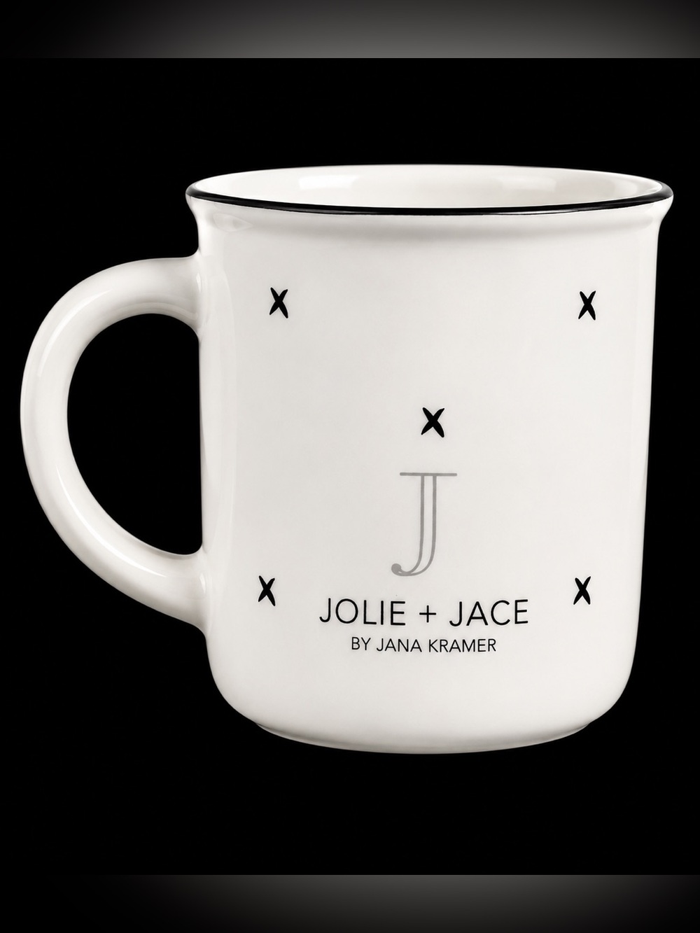 White Ceramic Monogram 'J' Mug